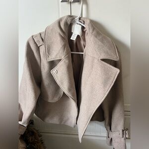 Women's H&M Taupe Cropped Trench Jacket XS